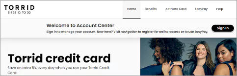 Torrid credit card homepage1