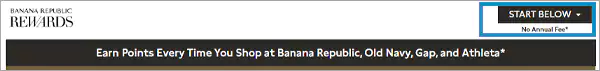 Banana Republic card application page