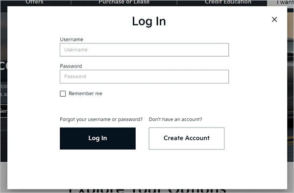 Click on the log in button 