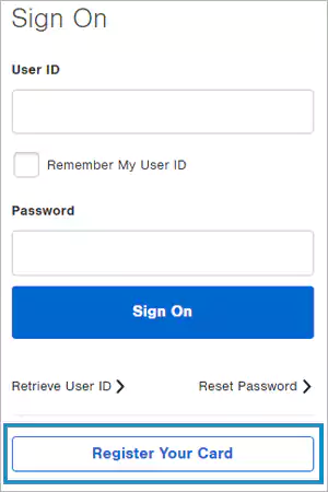 Register Your Card button