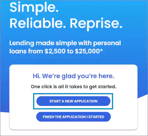 Reprise loan application pages