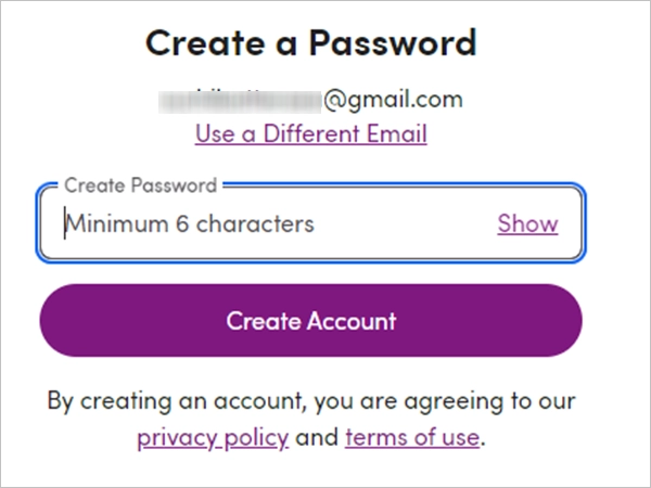 Create a password for your Wayfair account