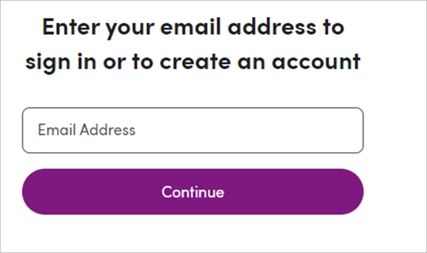 Enter email address section