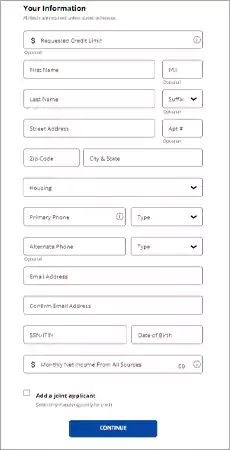 Rooms To Go card application