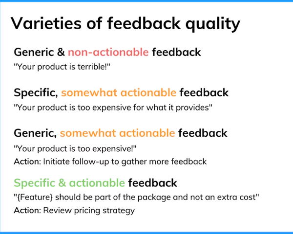 Varieties of Customer Feedback Quality