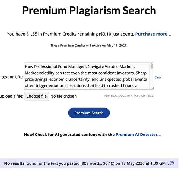 premium plagiarism